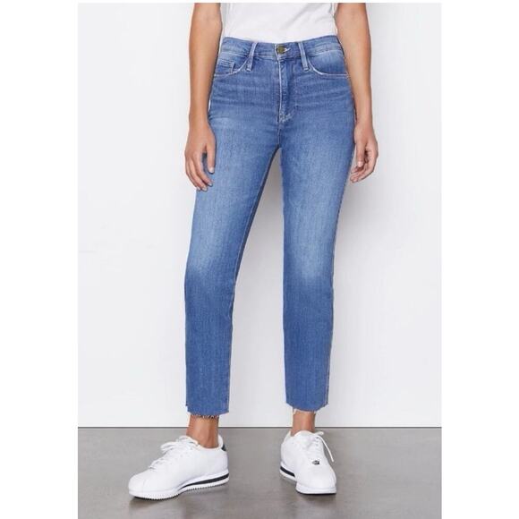 FRAME Cropped Jeans Size 26 Raw Hem - Picture 1 of 8